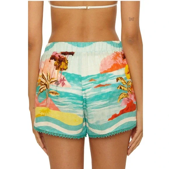 Trina Turk Cyclades Women's Swim Cover Up Shorts, Size Small - Picture 2 of 9